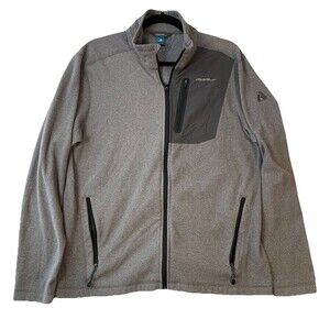 Eddie Bauer jacket Mens Size M Gray First ascent fleece full zip lightweight